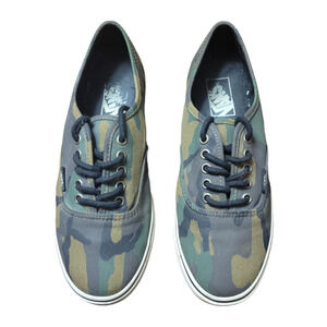 Vans TB9C Mens 6.5 Camo Canvas Sneakers Skater Shoes Olive Green Skateboarding
